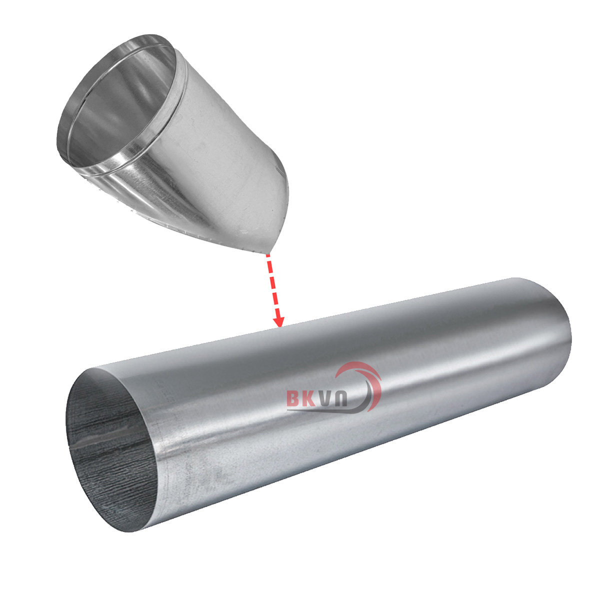 Y ống gió tròn là kết hợp của rẽ nhánh 45 độ với ống gió tròn