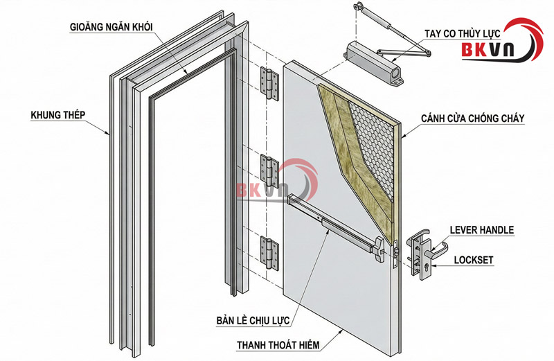 Cấu tạo cửa thép chống cháy đơn giản dễ hiểu