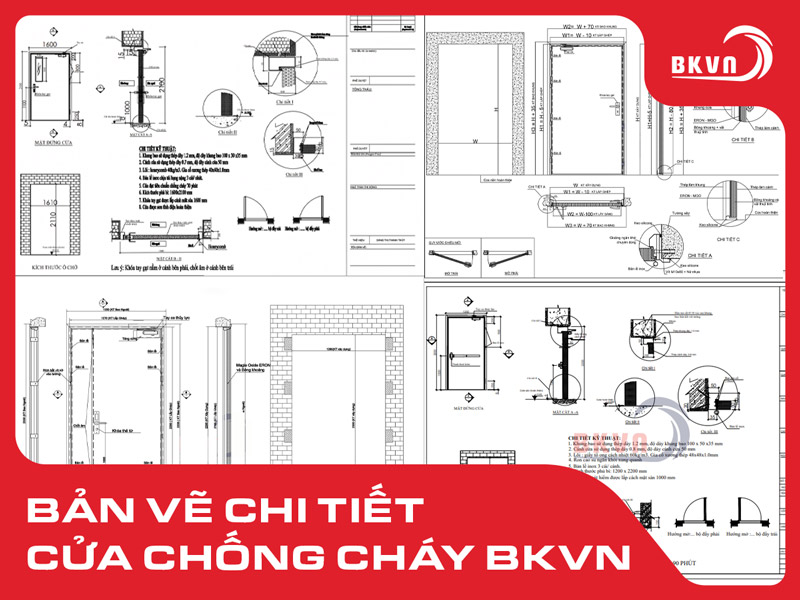 Bản vẽ cửa chống cháy chi tiết