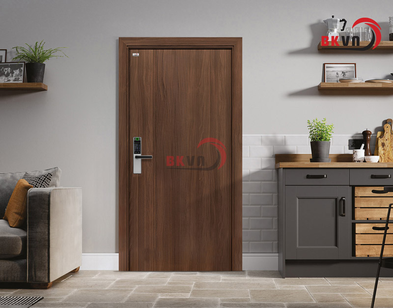 Cửa thép vân gỗ 1 cánh chống cháy cho căn hộ BK DOOR