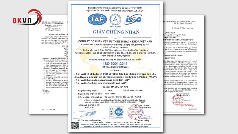 Thương hiệu cửa chống cháy BK Door sở hữu đầy đủ giấy tờ kiểm định PCCC