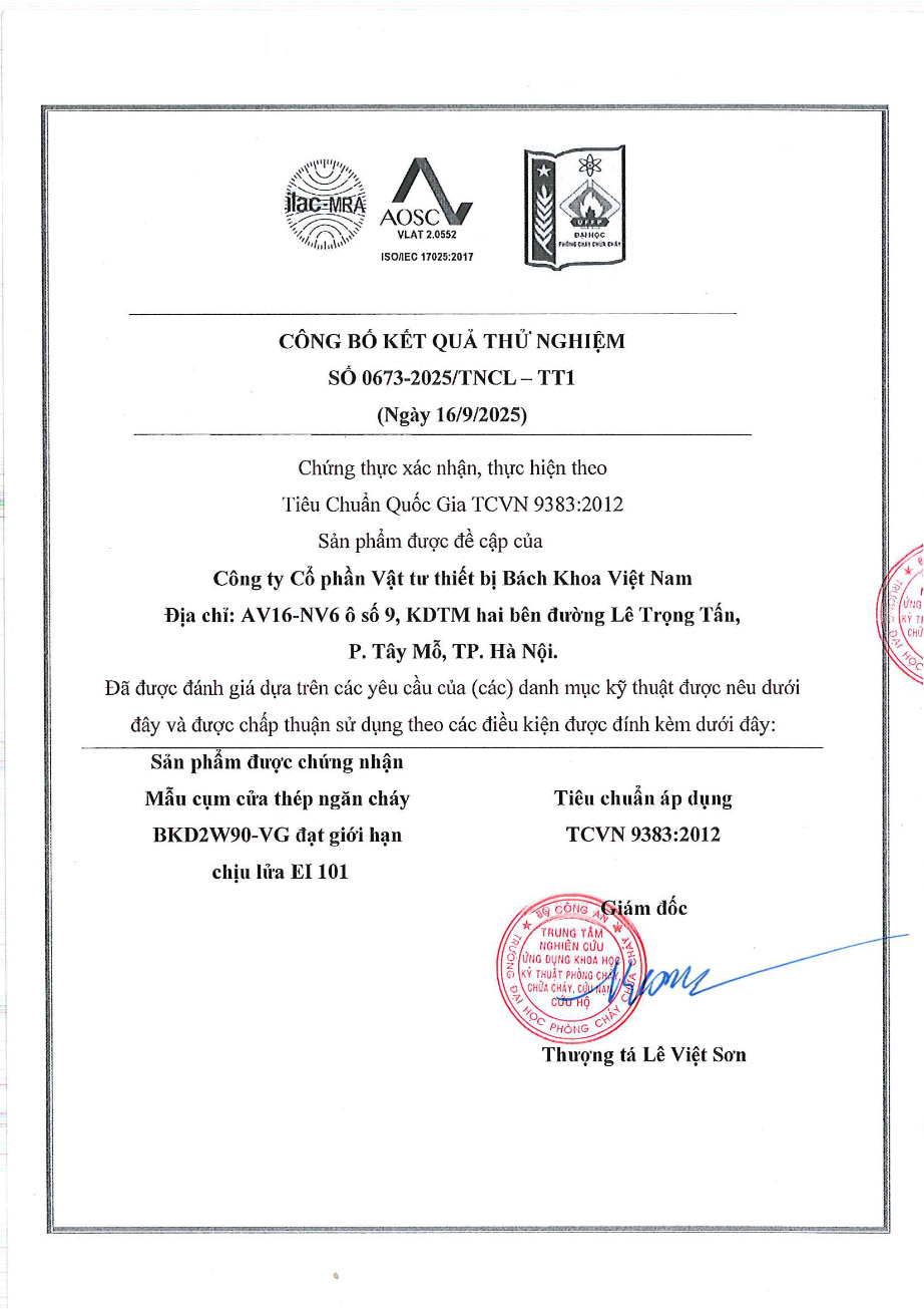 Báo cáo đốt mẫu cửa thép xoay 2 chiều