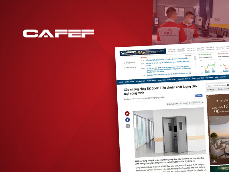 CafeF nói về cửa chống cháy BK DOOR của BKVN