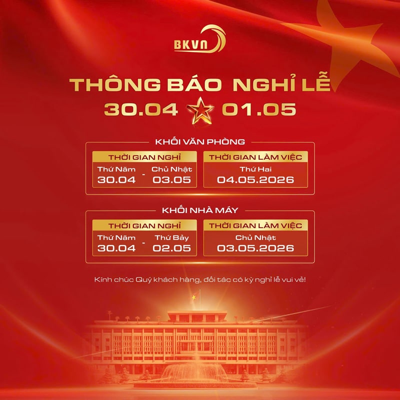 Bách Khoa Việt Nam Thông báo nghỉ lễ 30/04-01/05/2026