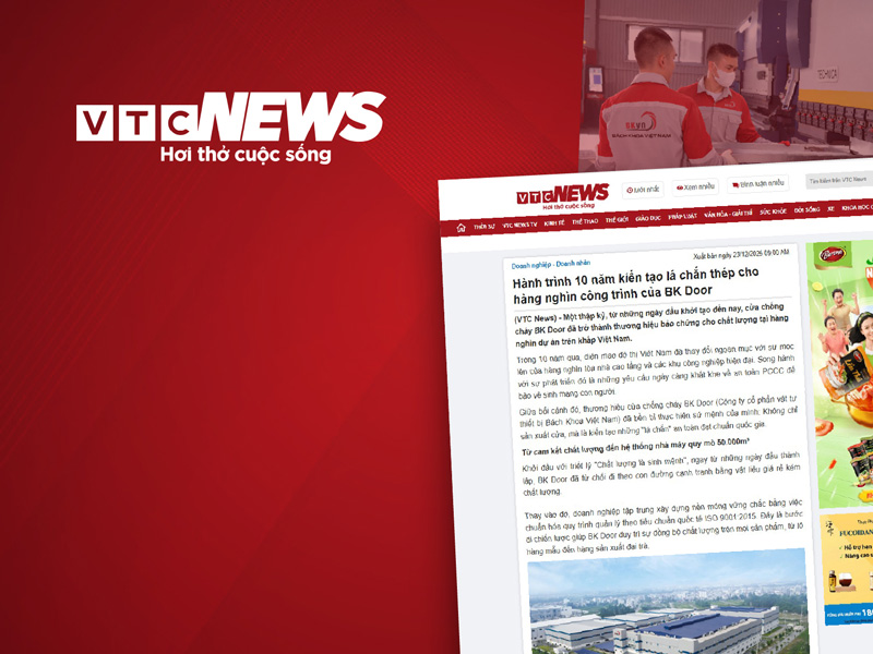 VTC News nói về cửa thép BK DOOR của BKVN