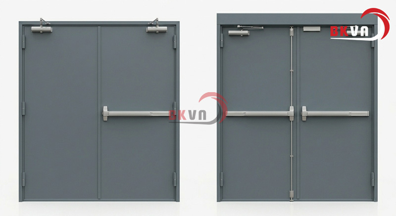 2 loại cửa thép thoát hiểm 2 cánh đều
