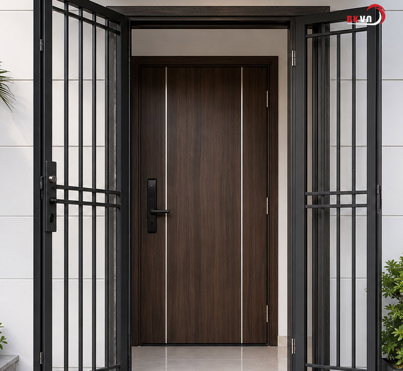 Cửa 2 lớp chống trộm giúp tăng cường sự an toàn cho chủ nhà