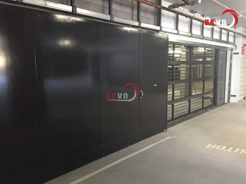 Cửa trượt chống cháy tại tầng hầm chung cư cao cấp