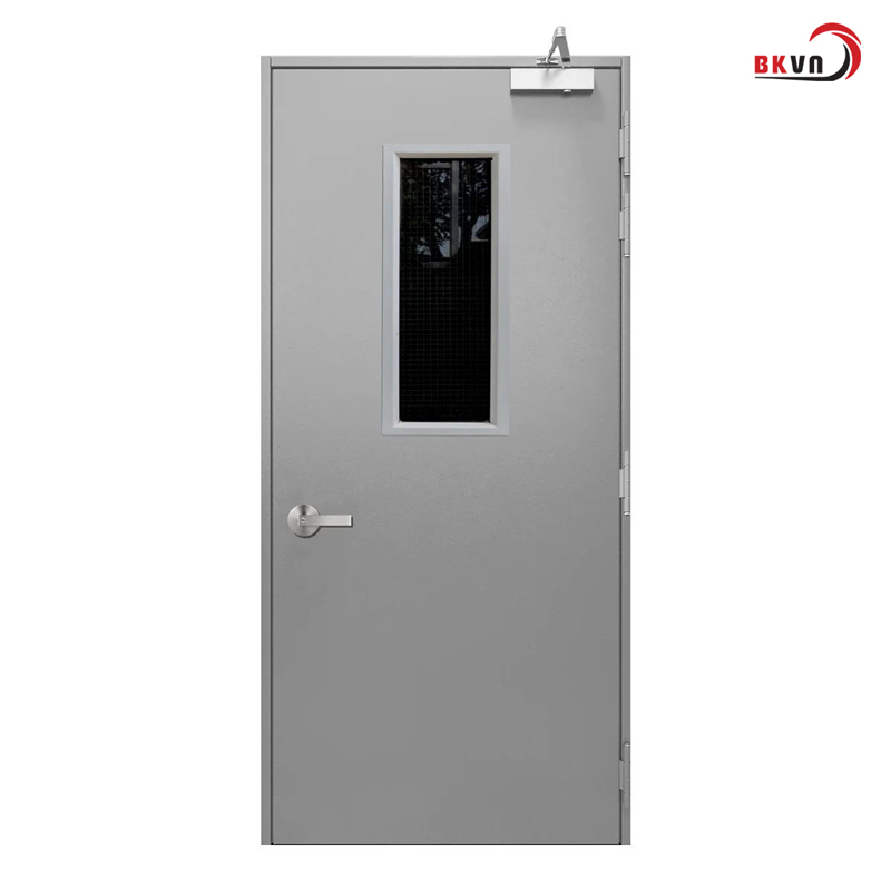 Cửa thoát hiểm 1 cánh chống cháy có ô kính