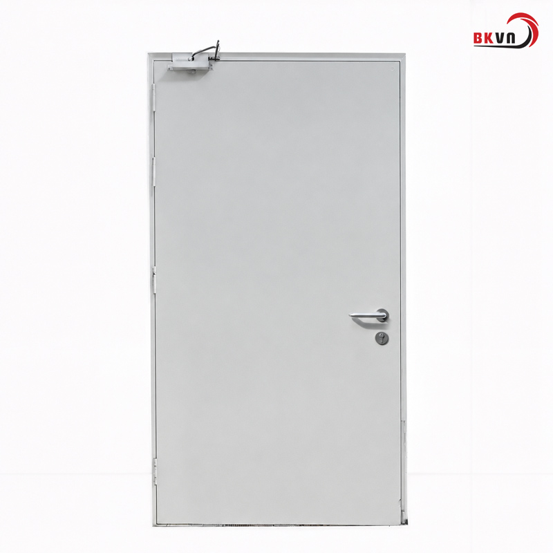 Cửa thép chống cháy sơn tĩnh điện 1 cánh phù hợp cho lối thoát hiểm 