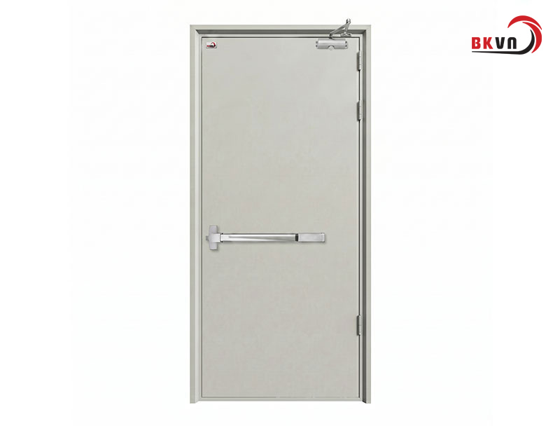 Cửa thoát hiểm chống cháy 1 cánh dùng thanh panic bar
