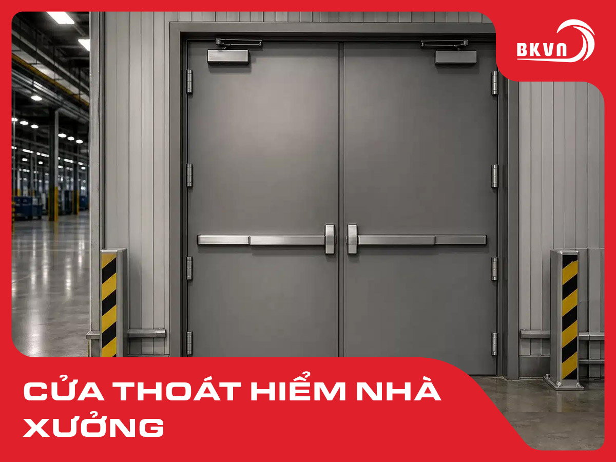 Cửa thoát hiểm nhà xưởng: Tiêu chuẩn PCCC, vai trò và kích thước chuẩn