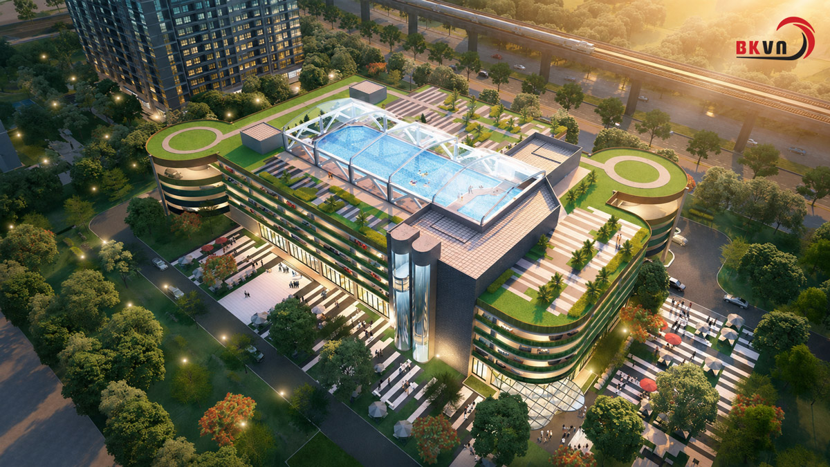 Phối cảnh nhà xe Parking Zone Ocean Park Gia Lâm 1